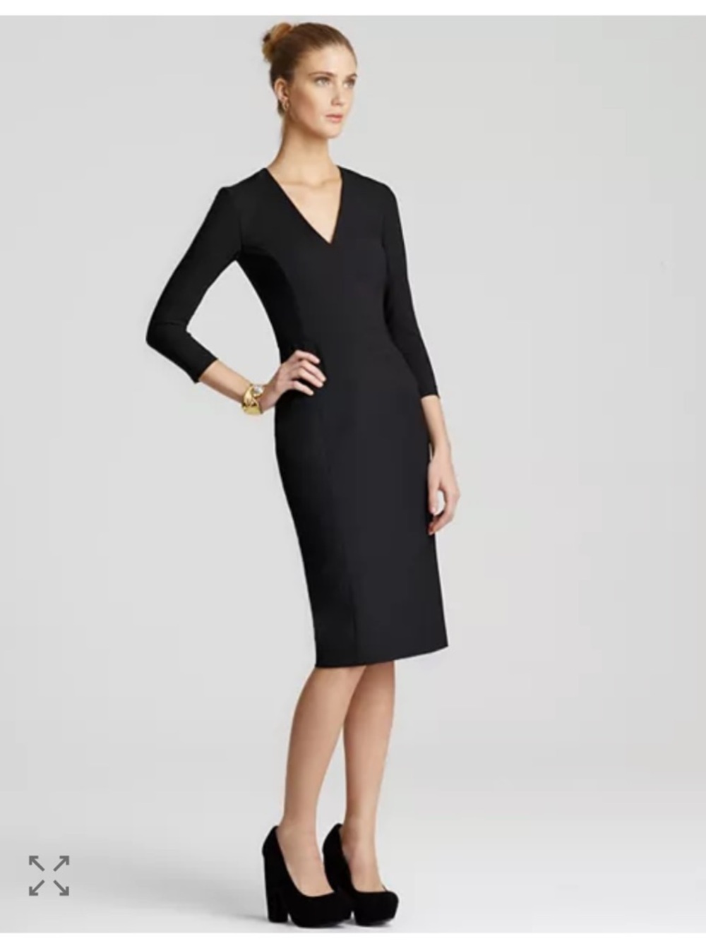 Theory Black Long Sleeve Sheath Dress